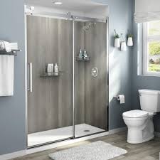 American Standard Passage 32 In X 60 In X 72 In 4 Piece Glue Up Alcove Shower Wall In Gray Timber P2971swt 373 The Home Depot