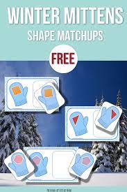 Free Winter Mittens Shape Matching Preschool Activities Nook Winter Activities Preschool Preschool Activities Winter Preschool