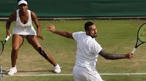Venus ebony starr williams is an american professional tennis player. Wimbledon 2021 Nick Kyrgios And Venus Williams Win On Mixed Doubles Debut Bbc Sport