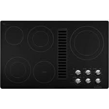 Kitchenaid 36 In Downdraft Vent Ceramic Glass Electric Cooktop In Black With 5 Elements Including Double Ring Elements Kecd867xbl The Home Depot Electric Cooktop Cooktop Kitchen Aid