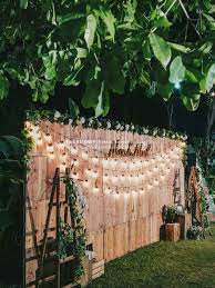Backdrop Lights Inspiration My Sweet Engagement Cheap Backyard Wedding Outdoor Wedding Decorations Rustic Wedding Backdrops