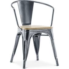 The bask series is composed of sofa, armchair, chaise, center table, bookcase and corner table. Privatefloor Chaise Avec Accoudoir Style Tolix Metal Et Bois Clair Chaises Rue Du Commerce