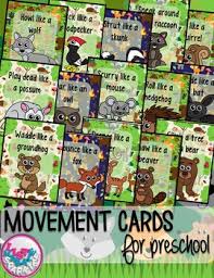 Woodland Forest Animals Movement Cards For Preschool And Brain Break Forest Animals Theme Forest Animals Preschool Animal Movement