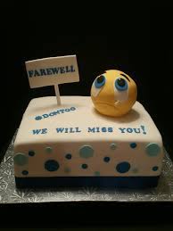 Make sure that the person who is saying goodbye to you realized that he/she is a big loss to your life whether on the personal level or professional level. Farewell Crying Emoji Cake Farewell Cake Goodbye Cake Going Away Cakes