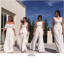 Wedding Blog On Instagram Bridesmaids In Jumpsuits By Lillian Khallouf Hair Melissacauchihai Gaun Perkawinan Gaun Pengiring Pengantin Pengiring Pengantin