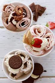 Homemade Rolled Ice Cream Recipe With Only 2 Ingredients Bigger Bolder Baking Recipe Cream Roll Recipe Ice Cream Recipes Ice Cream At Home