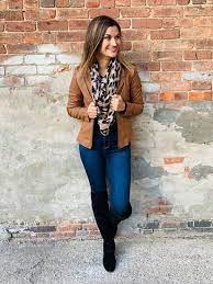 Faux Leather Jacket With Leopard Scarf Justpostedblog Shopstyle Shopthelook Myshopstyle Ootd Falloutfit Fashion Leopard Print Scarf Outfit Scarf Outfit