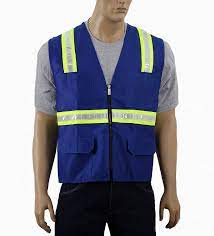 A safety vest is a type of apparel designed to keep the wearer visible and to designate authority. Safety Depot Safety Depot Royal Blue Reflective Safety Vest With Pockets 8038 Rb L Walmart Com Walmart Com
