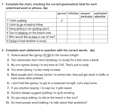 Solved 1 Complete The Chart Checking The Correct Grammat