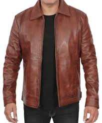 Men's Black Tall Leather Blazer