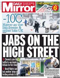 Firm usurps daily mirror owner to become frontrunner, say sources. Daily Mirror Uk Front Page For 16 January 2021 Paperboy Online Newspapers