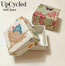 This box is different from an origami box because it includes a top and a bottom. So If You Are A Crafter Sometimes You Might Feel A Little Bit Like A Borderline Hoarder I Tend To Greeting Card Box Greeting Card Craft Christmas Card Crafts