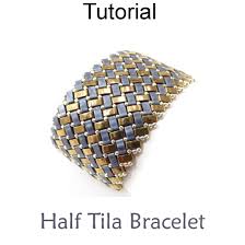 Half Tila Beads Pattern For How To Make A Bracelet With Two Hole Beads Beaded Bracelet Patterns Beaded Jewelry Patterns Jewelry Patterns