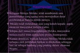 Bab 5 kesultanan melayu melaka: Warisan Kesultanan Melayu Melaka Dari Segi Ekonomi