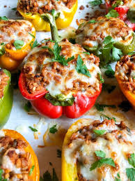 Italian Ground Turkey Stuffed Peppers No Excuses Nutrition Recipe Stuffed Peppers Stuffed Peppers Turkey Ground Turkey Stuffed Peppers