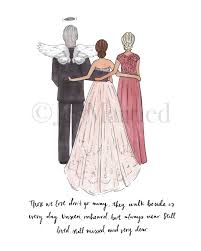 Custom Remembrance Bridal Drawing Bride Flowers Bride Sister Father Of The Bride