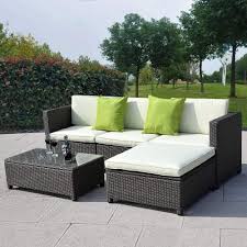Outdoor Couch Sets 5 Piece Black Rattan Outdoor Patio Furniture Patio Sofa Set Patio Furnishings Outdoor Patio Couch