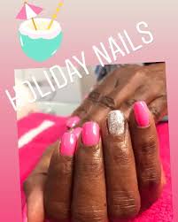 Serene Nails Salon Barbados On Instagram Up The Holiday Vibes With A Popping Pink Gel Mani Sermazingnes Gel Mani Natural Manicure Holiday Nails