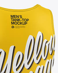 A man in editable tank top mockup. Men S Tank Top Mockup In Apparel Mockups On Yellow Images Object Mockups