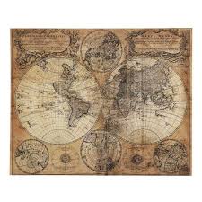 Mappemonde Toile Imprimee Carte Du Monde H73 X L93 X P4 Cm 2 Kg Maisons Du Monde 29 99 Carte Du Monde Vintage Sticker Mural Carte Du Monde Vieux Monde