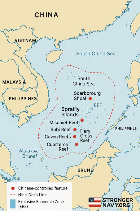 Mapping China's Grip: The Islands, Reefs, and Bases Reshaping the South  China Sea - Americans for a Stronger Navy