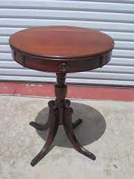 Rustic round end table brings a charming feel to your room. American Antique Round Side Table Lamp Table Stand Antique Furniture 20 Round 24 High Drum Table Makeover Antique Table Furniture