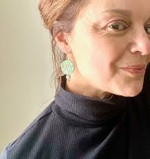 Pendientes vintage MCM, pendientes dorados y negros, joyas atómicas de los  años 50, regalo mod de mediados de siglo, nuevos discos hipoalergénicos  14KGF, negros y dorados