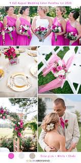 Magenta pink, eggplant purple break up a mostly black color palette by adding pops of raspberry pink to your wedding party attire. 9 Hot August Wedding Color Palettes For 2020 Wedding Color Palette Summer August Wedding Colors Summer Wedding Colors