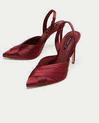 Satin High Heel Slingback Shoes From Zara Topuklular Topuklu Ayakkabi Ayakkabilar