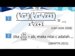 Jawaban soal nomor 7 amp 9 halaman 21 latihan 1 2 perkalian pada perpangkatan buku paket kelas 9 brainly co id. Bentuk Akar Utbk Sbmptn Soal Bagian 2 Youtube
