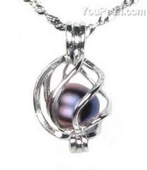 925 silver cage freshwater black wish