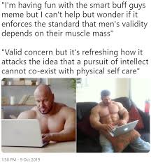 Buff Guys Discuss Buff Guys Meme Buff Guys Typing On Laptops Why Yes How Could You Tell Know Your Meme