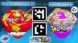 Beyblade burst world tour 2018 us tournament exclusive. Qr Codes Master Devolos D5 Forneus F5 All Devolos Qr Codes Beyblade Burst Rise App Collab Youtube