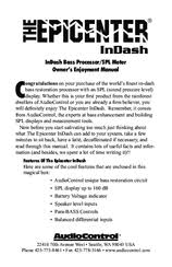 Now before we get too far along here, we need to give you a. Audiocontrol Epicenter Indash Manuals Manualslib