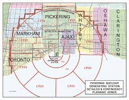 This map depicts a 10 km radius around the pickering nuclear power plant. Pnerp Implementing Plan For Pickering Emergency Management Ontario