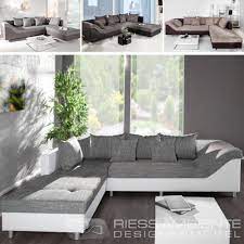 Design Ecksofa Wave Strukturstoff Farbwahl Grosses Sofa Couch Wohnlandschaft