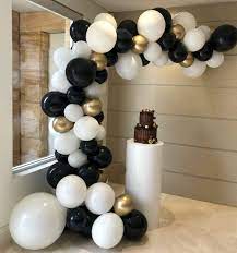 At your doorstep faster than ever. Amazon Com Heboland Black Gold White Balloon Garland Arch Kit 92pcs Balloons16ft Long For Birthday Party Graduation Event Decorations Toys Games