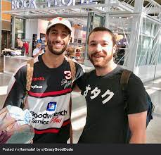 And nobody died. in reaction to dale earnhardt's death, i think. F1 Driver Daniel Ricciardo With A Fan After This Weekend S Us Grand Prix Wearing A Dale Earnhardt Shirt Nascar