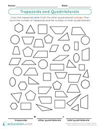 Trapezoids And Quadrilaterals Worksheet Education Com Quadrilaterals Shapes Worksheets Two Dimensional Shapes