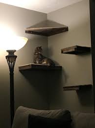 Set Of 4 Floating Cat Shelves With Corner Shelf With Carpet 1 Rectangle 2 Squares 1 Corner Cats 2020 Kose Rafi Dekor Kedi Evi