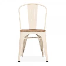 White metal dining chairs set of 4,industrial style chair metallic stackable, vintage set for dining room terrace kitchen bistro cafe living room garden furniture interior exterior. Cream Dining Chair With Elm Wood Seat Cult Uk