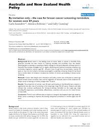 Visiting (by appointment) level 14, 477 pitt street, sydney. Pdf By Invitation Only The Case For Breast Cancer Screening Reminders For Women Over 69 Years