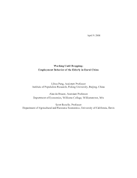 Pdf | review of invisible china by s. Pdf Working Until Dropping Employment Behavior Of The Elderly In Rural China