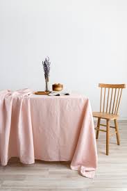 Light Pink Washed Linen Tablecloth Linen Boutique