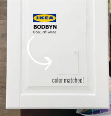 White cabinets are incredibly versatile and complement various designs and style choices of hardware, countertops, backsplash, and flooring. A Paint Color Match To Ikea Bodbyn Off White Cabinet Chris Loves Julia