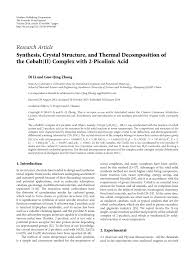 Online metals is your online metal supply source. Pdf Synthesis Crystal Structure And Thermal Decomposition Of The Cobalt Ii Complex With 2 Picolinic Acid