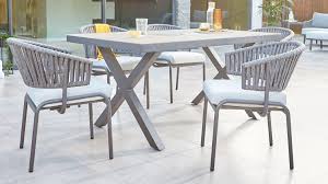Rio Grey 4 To 6 Seater And Ivy Dining Set Outdoor Dining Chairs Large Outdoor Furniture Dining Set