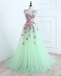 Cheap Prom Dresses By Sweetheartdress Light Green Tulle Long Embroidery Evening Dress Open Back Prom Dress
