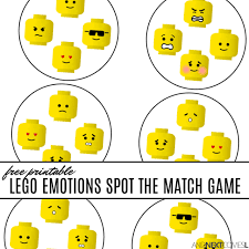 Free Printable Lego Emotions Spot The Match Game Lil
