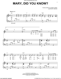 This is a late beginner to intermediate level piano medley arrangement of the christmas song, mary did you know. Greene Mary Did You Know Sheet Music For Voice And Piano